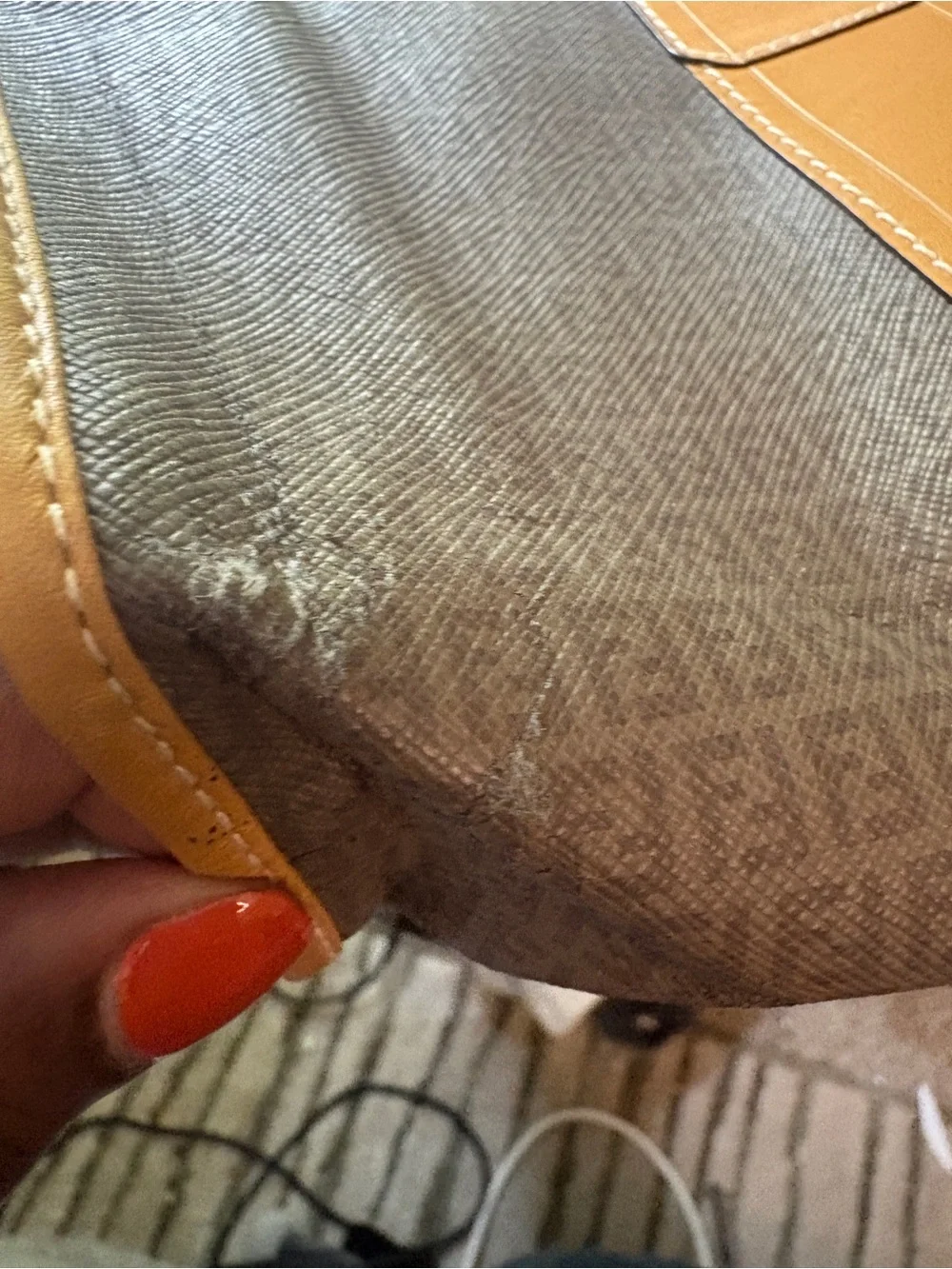 Fendi Vintage Makeup Brown Bag with Tan Leather Trim